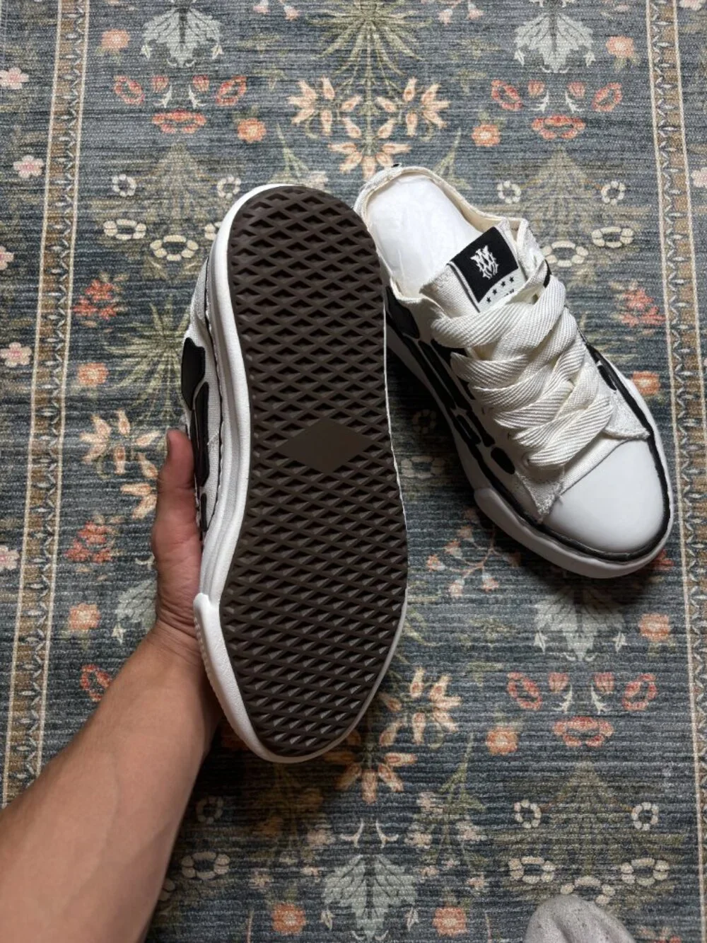 Maison Mihara Yasuhiro Wayne OG Sole Low Sneaker — Skeleton Print, EU 44 / US 11